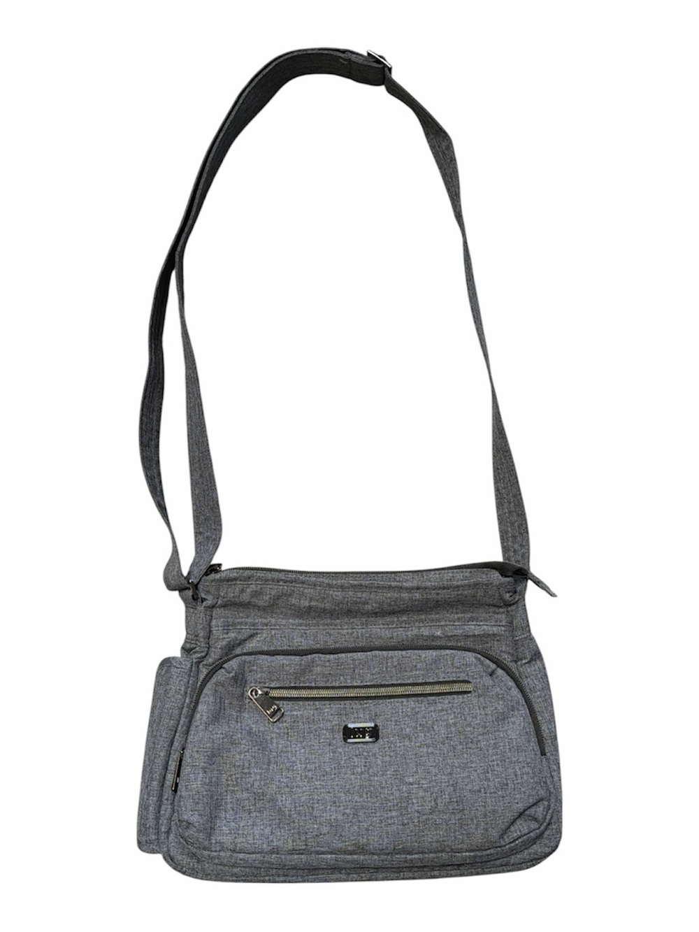 Lug Shimmy Infinity Grey Nylon Crossbody Bag